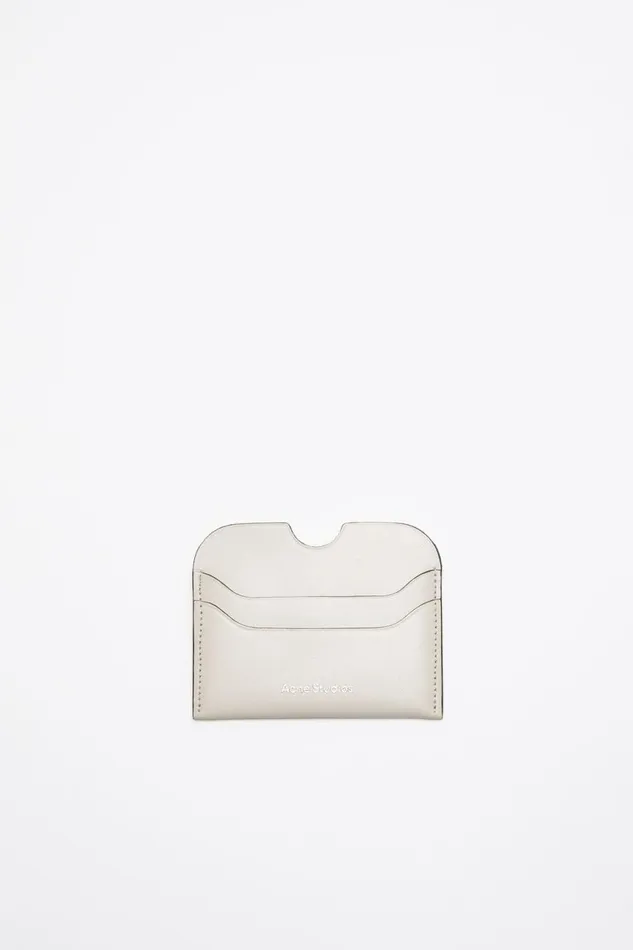 Women Leather Card Holder Whiteblack Acne Studios Small Leather Goods