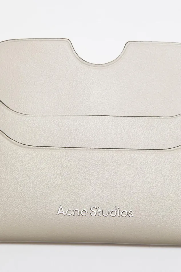 Women Leather Card Holder Whiteblack Acne Studios Small Leather Goods