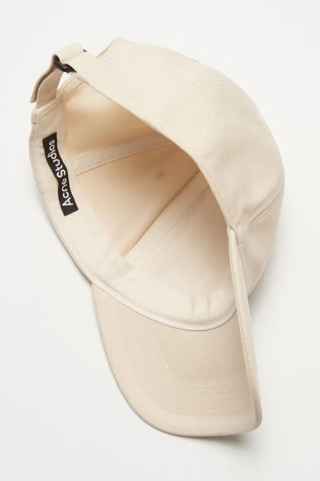 Women Leather Face Patch Cap Oatmeal Melange Acne Studios Face Collection