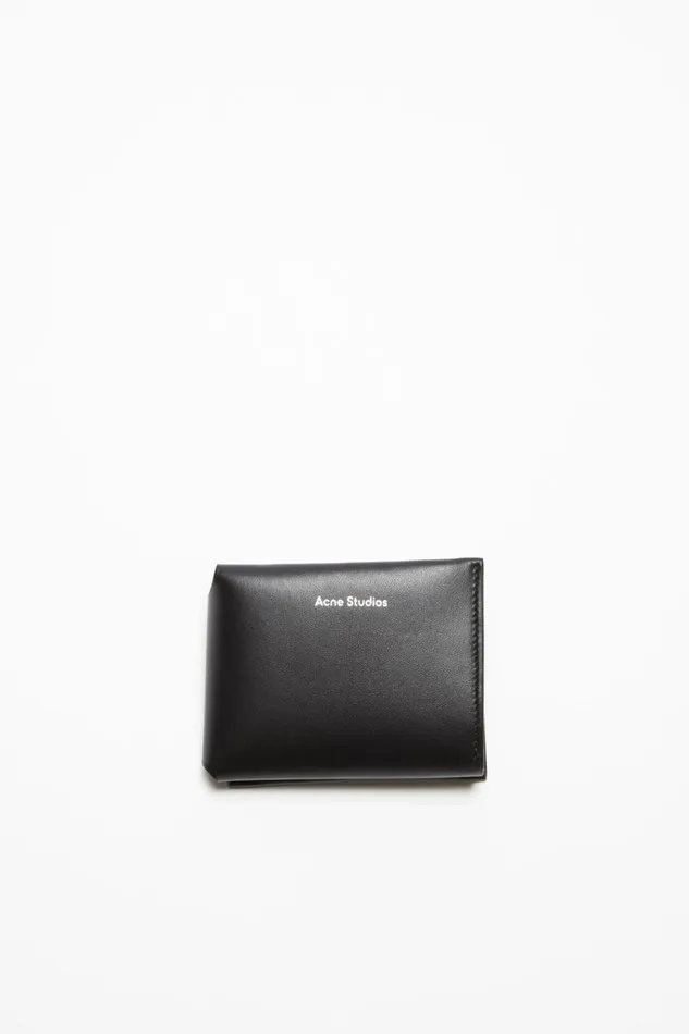 Women Leather Trifold Wallet Black Acne Studios Small Leather Goods