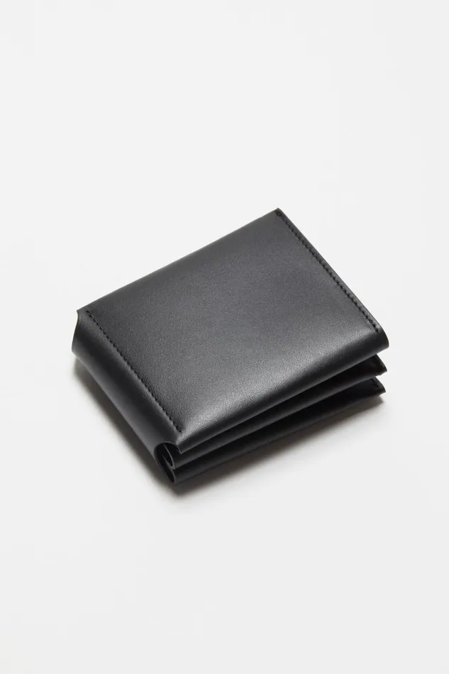 Women Leather Trifold Wallet Black Acne Studios Small Leather Goods