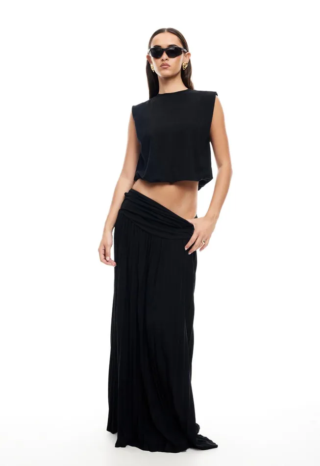 Women Lioness Fashion Bottoms FIELD OF DREAMS MAXI SKIRT Onyx