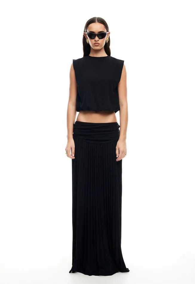 Women Lioness Fashion Bottoms FIELD OF DREAMS MAXI SKIRT Onyx