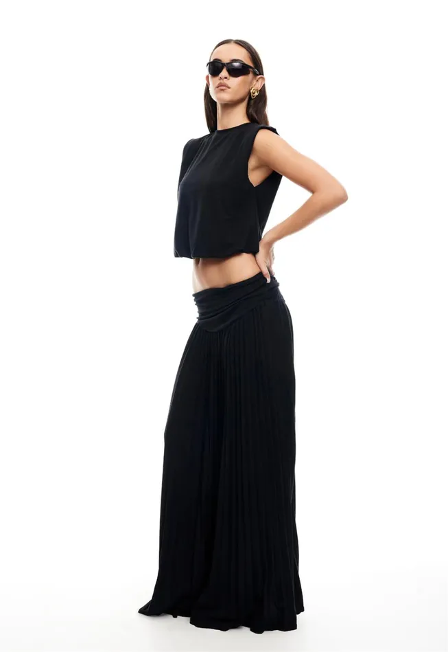 Women Lioness Fashion Bottoms FIELD OF DREAMS MAXI SKIRT Onyx
