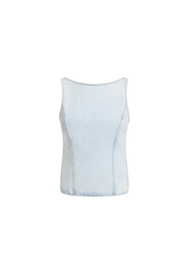 Women Lioness Fashion Denim RIDER BACKLESS TOP Light Denim Women Lioness Fashion Denim RIDER BACKLESS TOP Light Denim