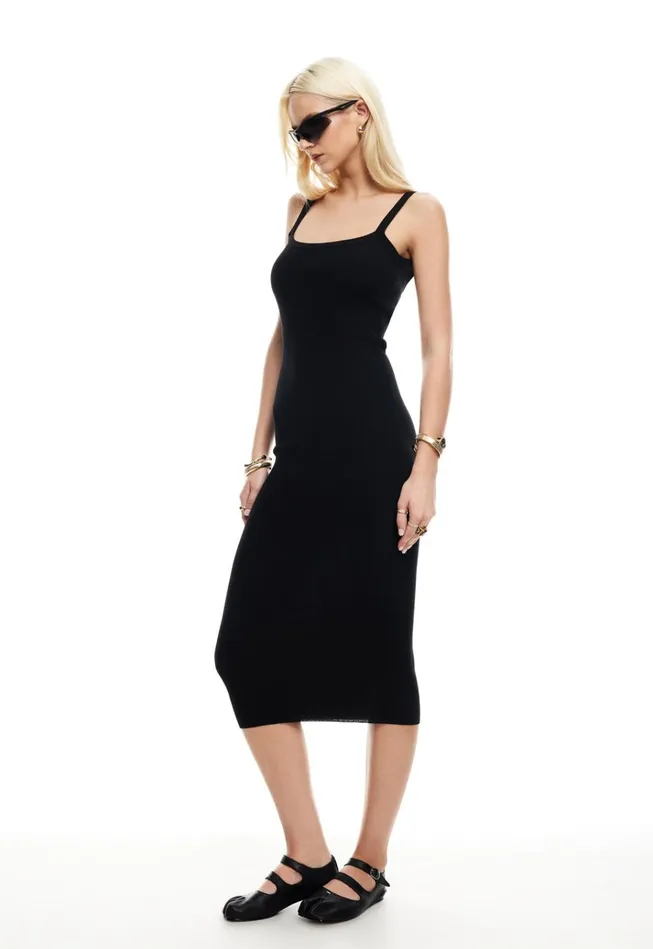 Women Lioness Fashion Dresses BRAT MIDI DRESS Onyx