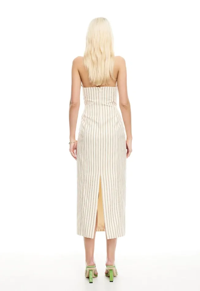 Women Lioness Fashion Dresses LES DEUX MIDI DRESS Cream Stripe