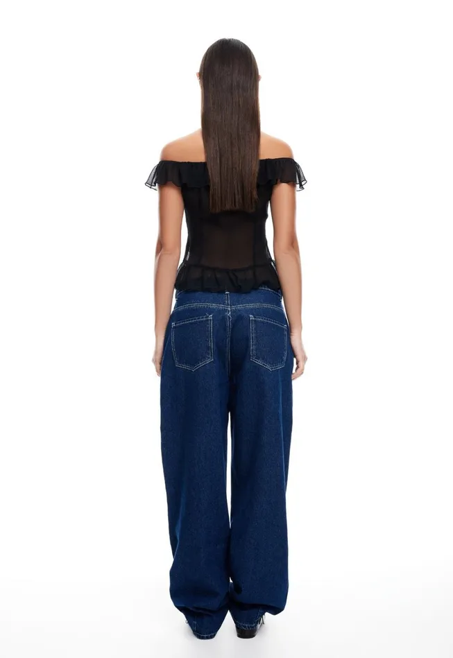 Women Lioness Fashion Pants ON MY WAY DENIM JEAN Blue Denim
