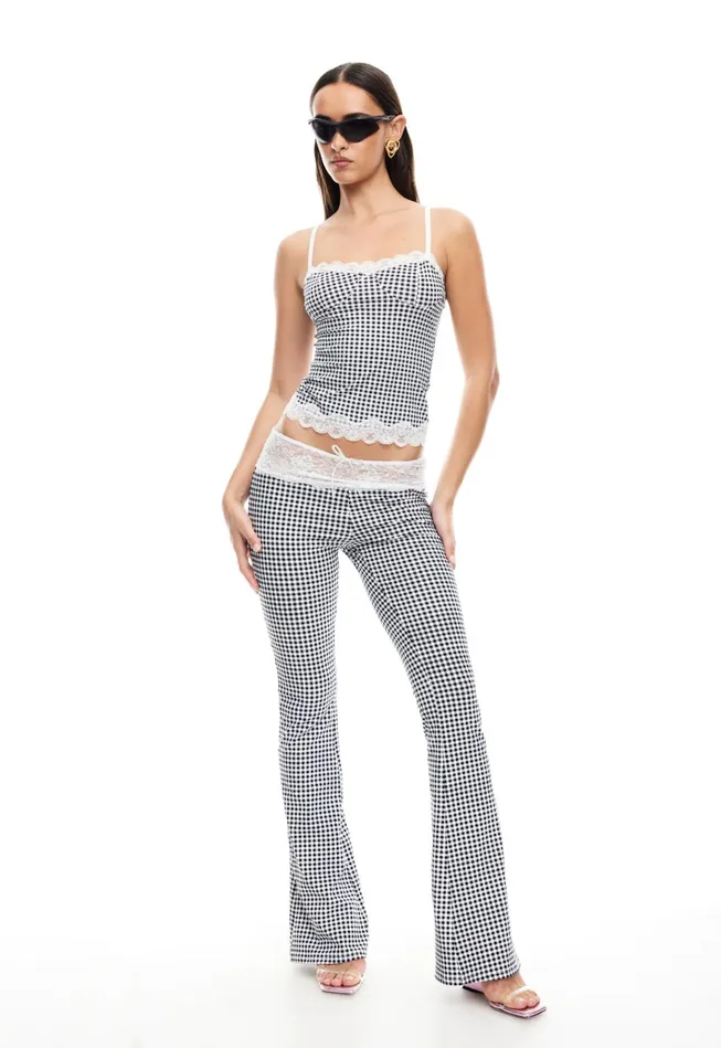 Women Lioness Fashion Pants ON POINTE PANT Black Check