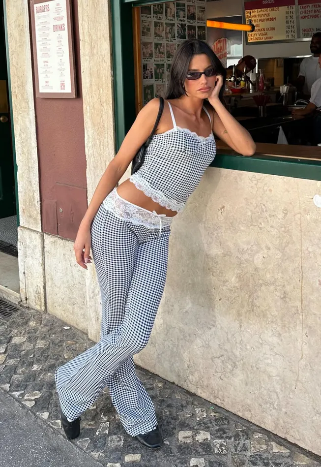 Women Lioness Fashion Pants ON POINTE PANT Black Check Women Lioness Fashion Pants ON POINTE PANT Black Check