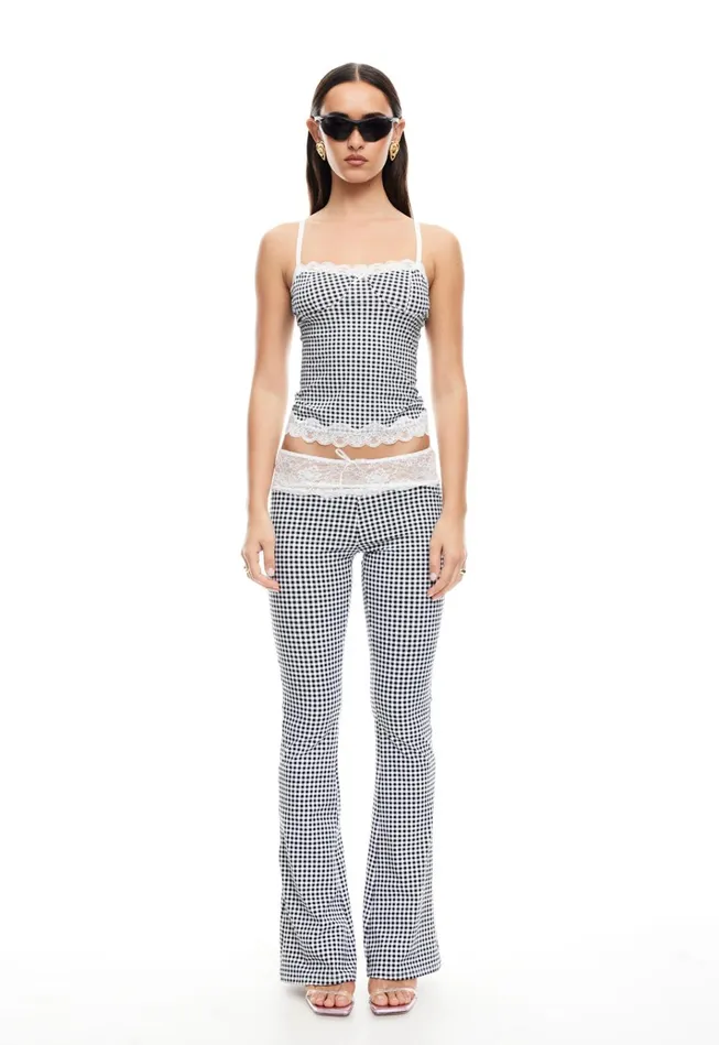 Women Lioness Fashion Pants ON POINTE PANT Black Check Women Lioness Fashion Pants ON POINTE PANT Black Check