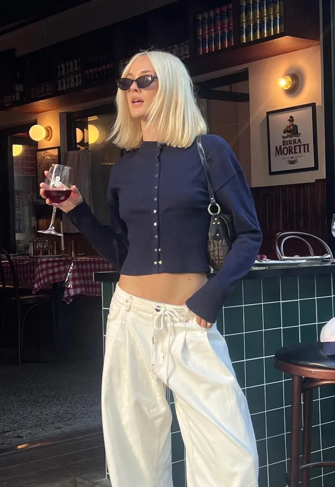 Women Lioness Fashion Pants SLOUCHED TIE UP JEAN Porcelain