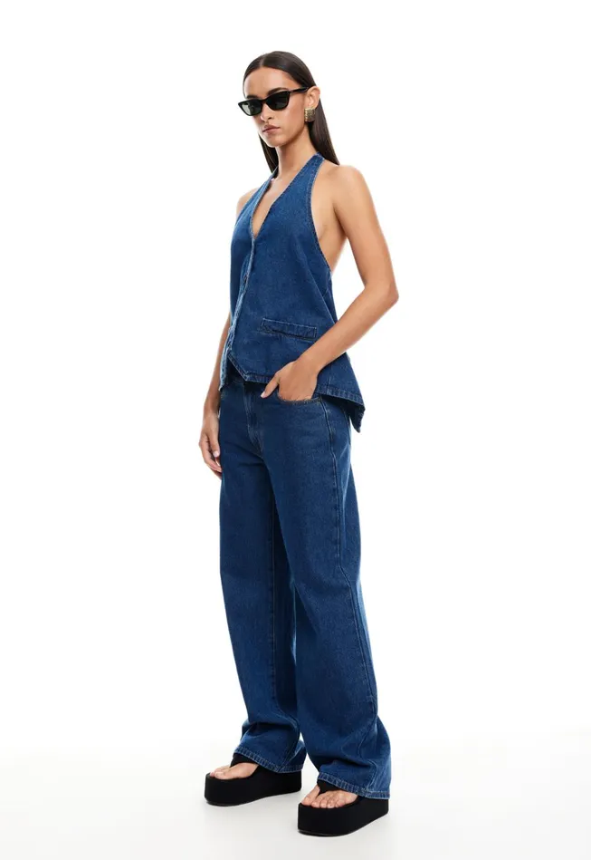 Women Lioness Fashion Pants TOP MODEL JEAN Dark Denim