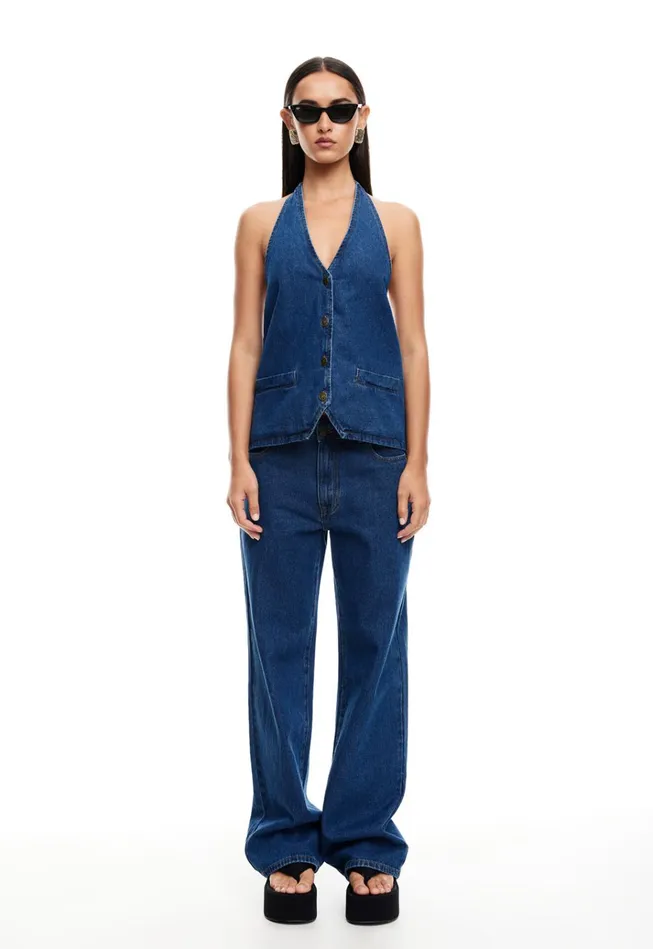 Women Lioness Fashion Pants TOP MODEL JEAN Dark Denim