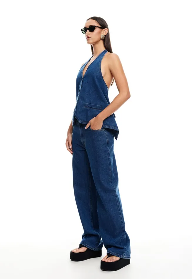 Women Lioness Fashion Pants TOP MODEL JEAN Dark Denim