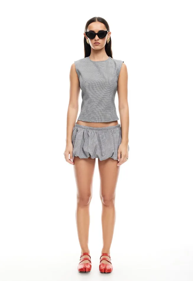 Women Lioness Fashion Shorts UN TUTU MINI SKORT Onyx Gingham Women Lioness Fashion Shorts UN TUTU MINI SKORT Onyx Gingham