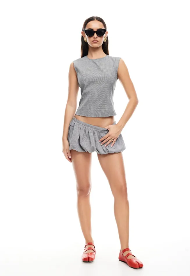 Women Lioness Fashion Shorts UN TUTU MINI SKORT Onyx Gingham Women Lioness Fashion Shorts UN TUTU MINI SKORT Onyx Gingham