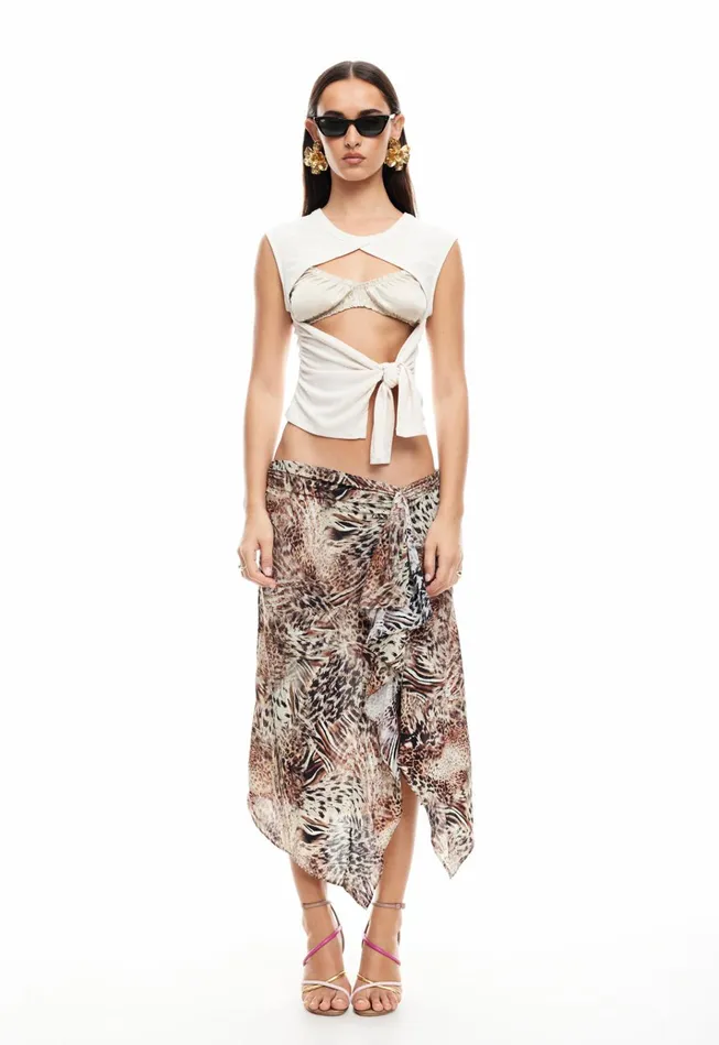 Women Lioness Fashion Skirts BANKS MIDI SKIRT Chocolate Animal Women Lioness Fashion Skirts BANKS MIDI SKIRT Chocolate Animal