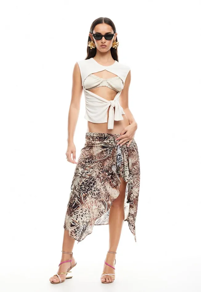 Women Lioness Fashion Skirts BANKS MIDI SKIRT Chocolate Animal Women Lioness Fashion Skirts BANKS MIDI SKIRT Chocolate Animal