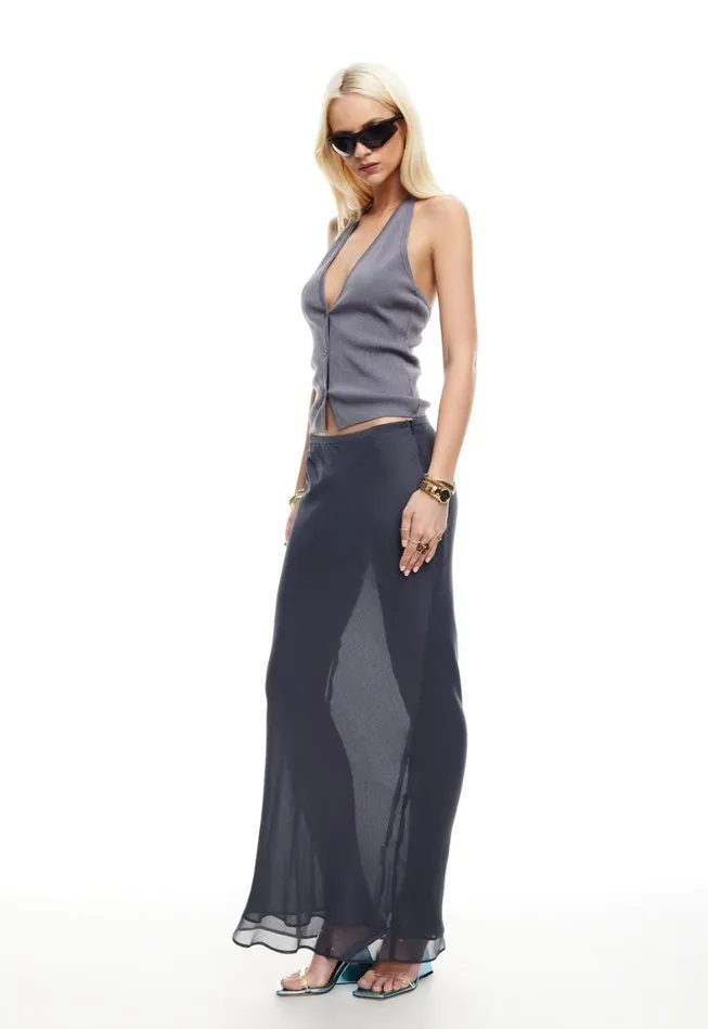 Women Lioness Fashion Tops BRAT HALTER TOP Slate