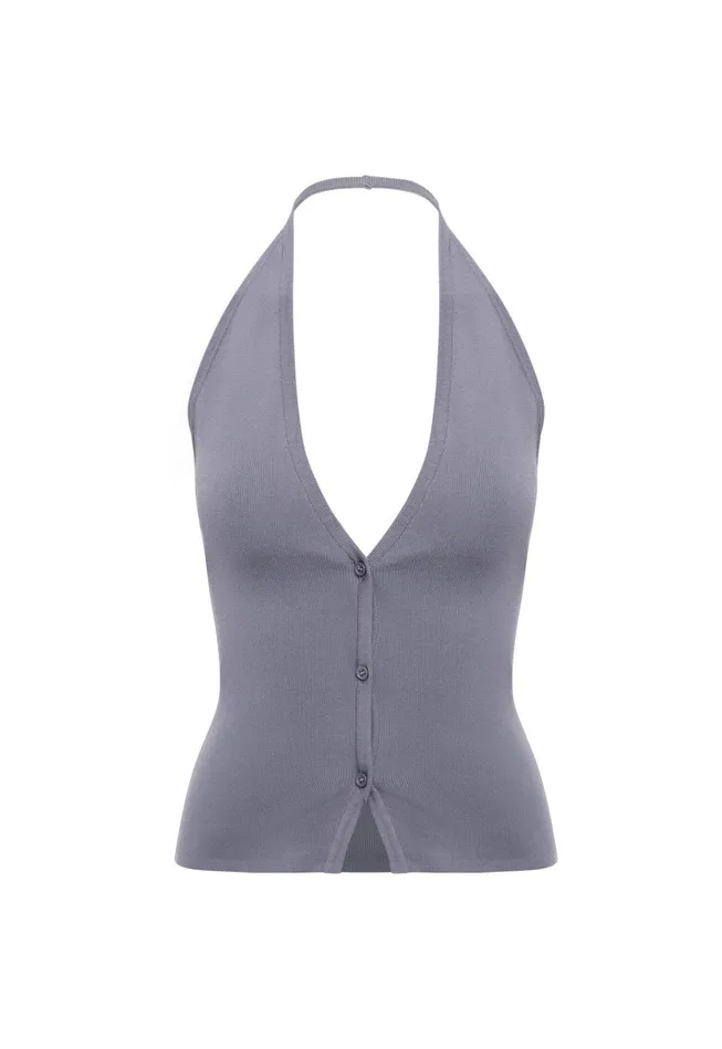 Women Lioness Fashion Tops BRAT HALTER TOP Slate