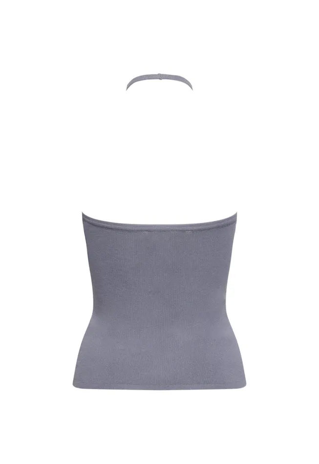 Women Lioness Fashion Tops BRAT HALTER TOP Slate