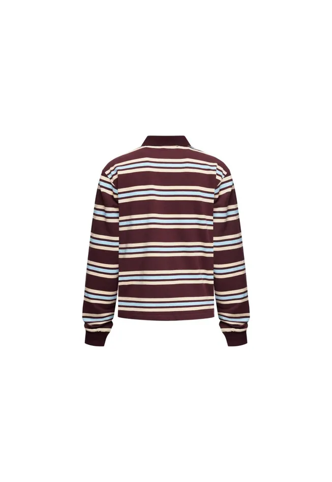 Women Lioness Fashion Tops LEISURE LONG SLEEVE POLO Chocolate Multi Women Lioness Fashion Tops LEISURE LONG SLEEVE POLO Chocolate Multi