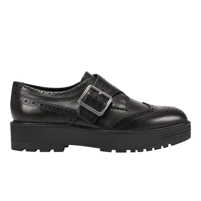 Women Loafers and Flats Marc Fisher Remona Monk Strap Loafer Black Leather