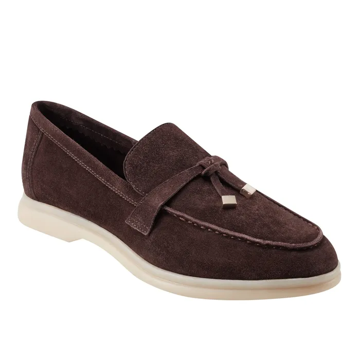 Women Loafers and Flats Marc Fisher Yanelli Casual Loafer Dark Brown Suede