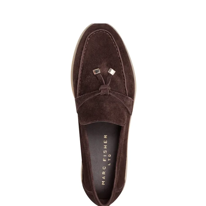 Women Loafers and Flats Marc Fisher Yanelli Casual Loafer Dark Brown Suede