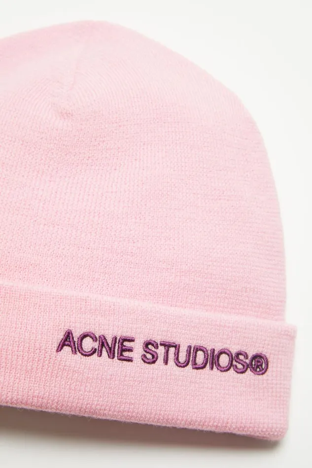 Women Logo Beanie Light Pink Acne Studios Hats