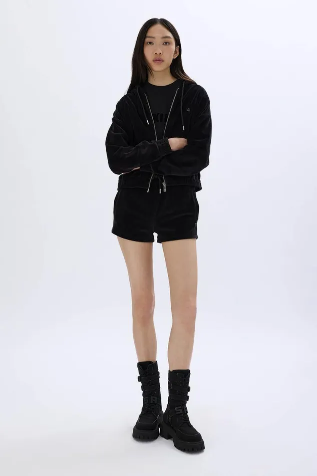 Women Longsleeved Velvet Hoodie Black Black Sonia Rykiel Sweatshirts