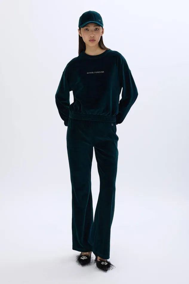 Women Longsleeved Velvet Sweater Dark Green Green Sonia Rykiel Sweatshirts