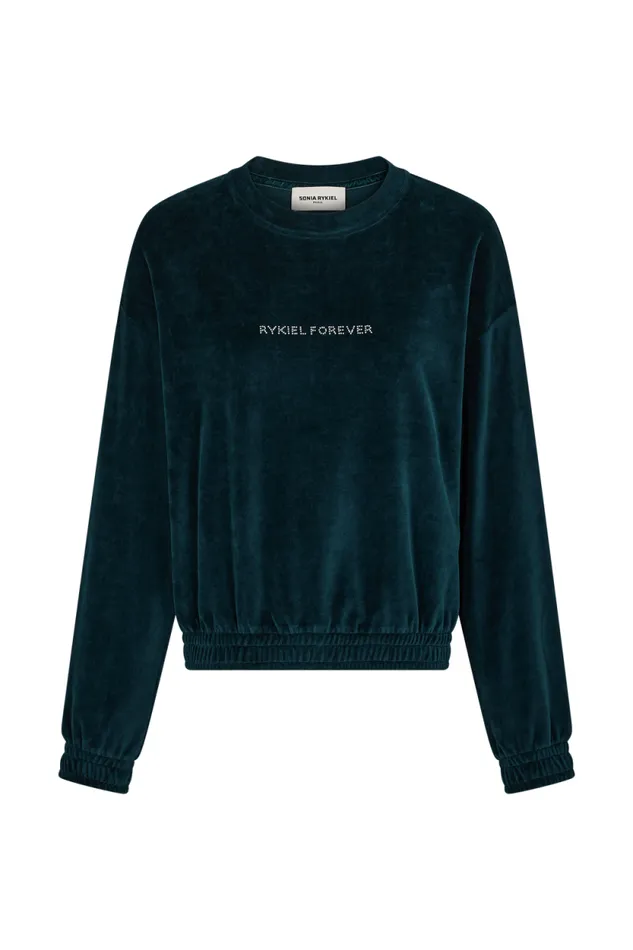 Women Longsleeved Velvet Sweater Dark Green Green Sonia Rykiel Sweatshirts