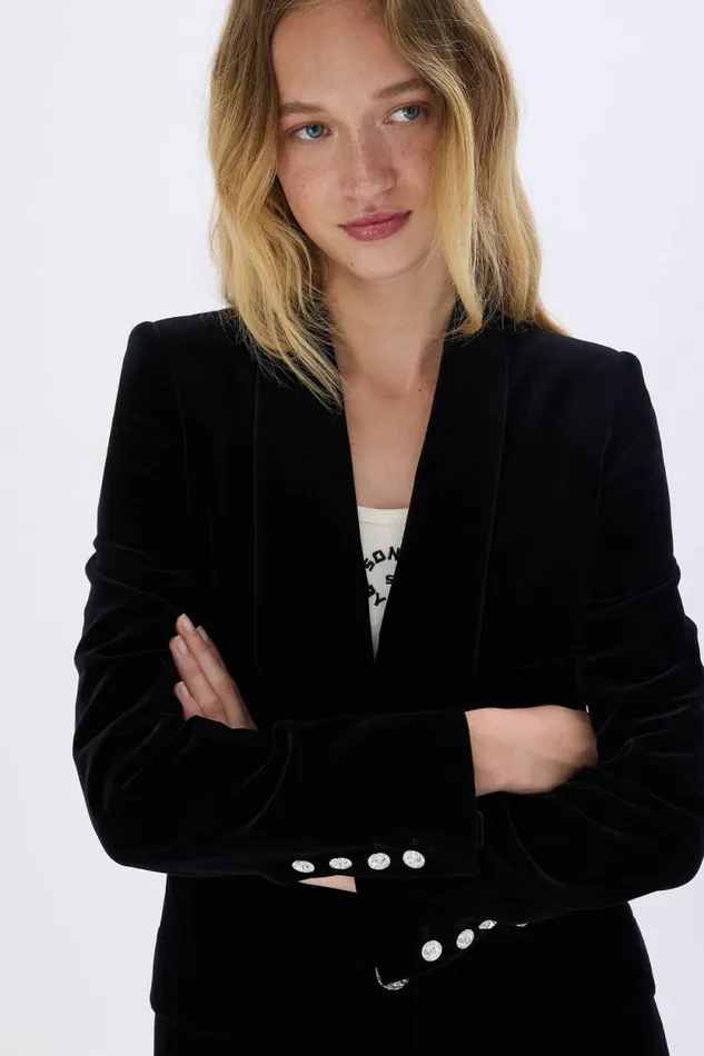 Women Long Velvet Jacket Black Black Sonia Rykiel Jackets