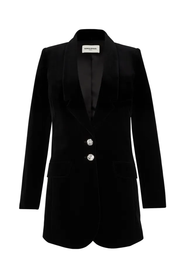Women Long Velvet Jacket Black Black Sonia Rykiel Jackets