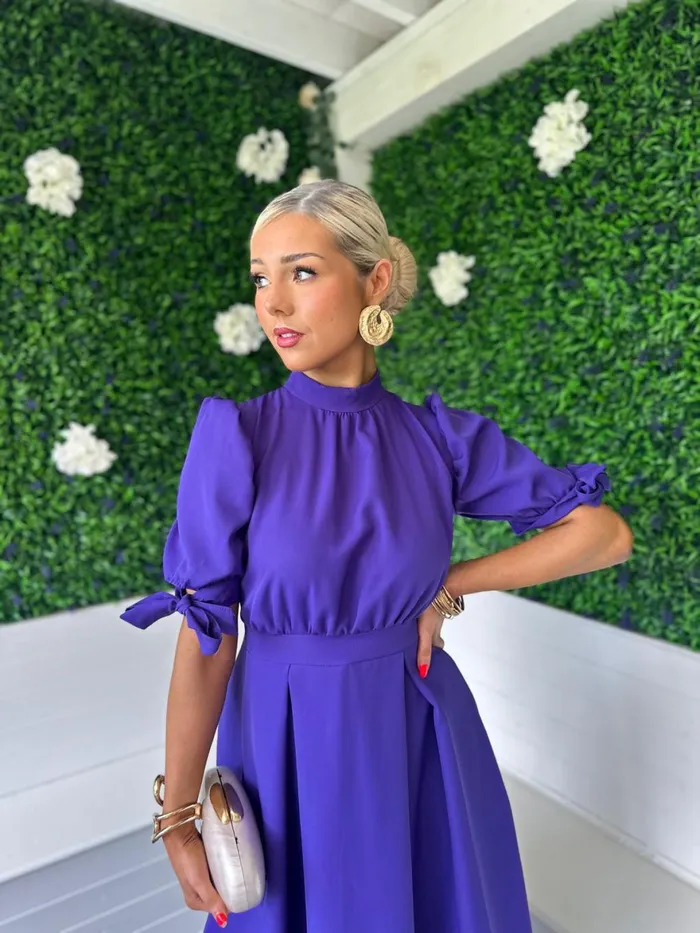 Women Maxi Canella Lane Elizabeth Detailed Occasion Dress Violet