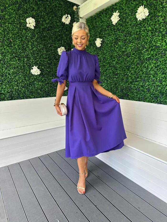 Women Maxi Canella Lane Elizabeth Detailed Occasion Dress Violet