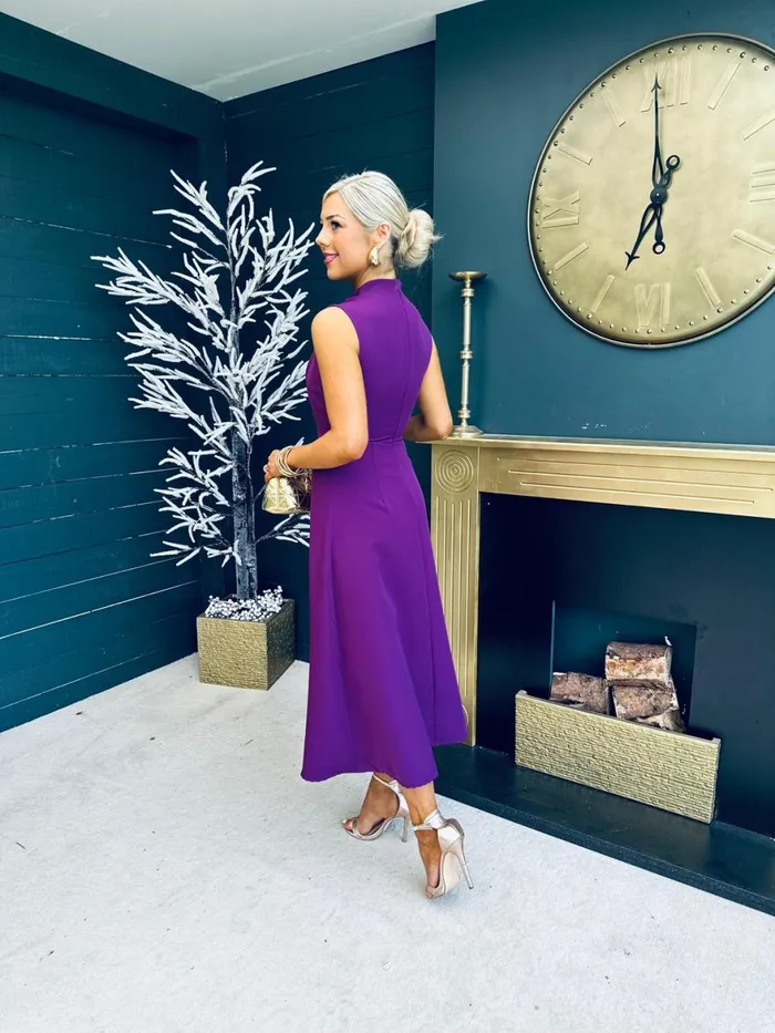 Women Maxi Canella Lane Kole Gathered Occasion Dress Plum