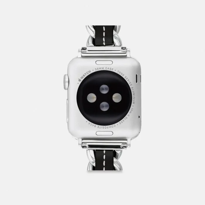 WomenMen Apple Watch Strap 38 Mm 40 Mm And 41 Mm Black Coach Watches