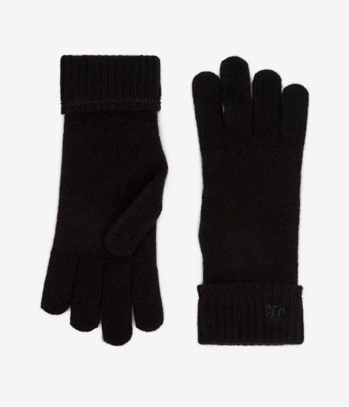 WomenMen Hats and Scarves THE KOOPLES Black Cashmere Gloves