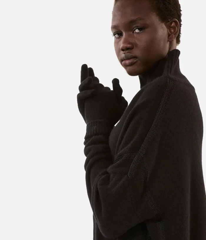 WomenMen Hats and Scarves THE KOOPLES Black Cashmere Gloves
