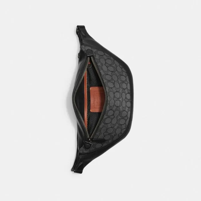 WomenMen League Belt Bag In Signature Jacquard Charcoalblack Coach Belt Bags