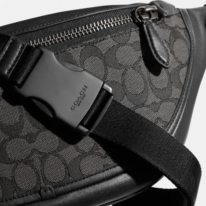 WomenMen League Belt Bag In Signature Jacquard Charcoalblack Coach Belt Bags