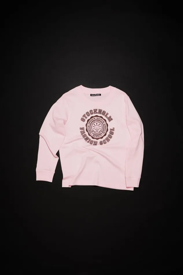 WomenMen Long Sleeve Tshirt 8211 Children Light Pink Acne Studios Children