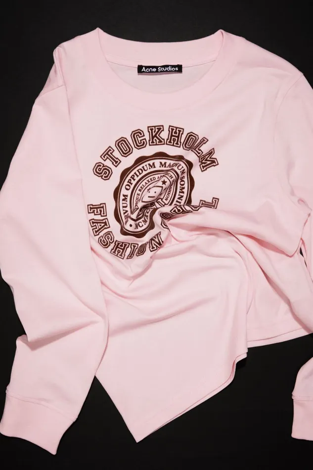 WomenMen Long Sleeve Tshirt 8211 Children Light Pink Acne Studios Children