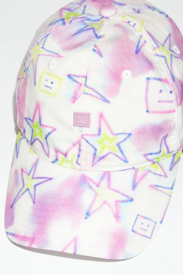 Women Micro Face Patch Cap Pale Pinkmulti Acne Studios Hats