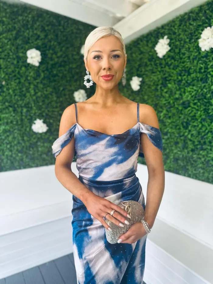 Women Midi Canella Lane Camila Detailed Midi Dress Blue Diamonte