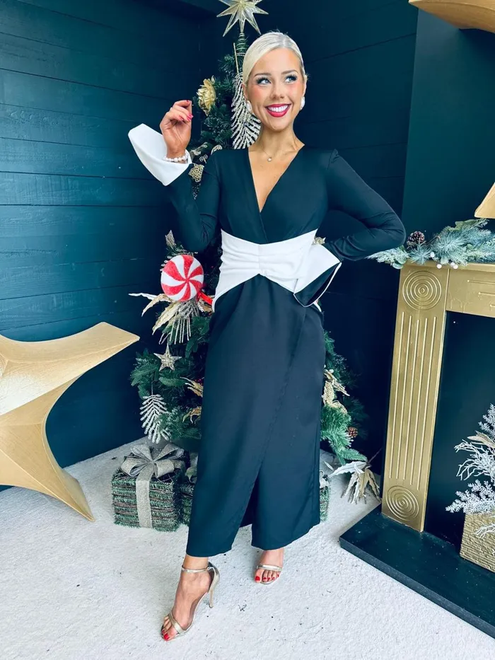Women Midi Canella Lane Catriona Detailed Occasion Dress Black