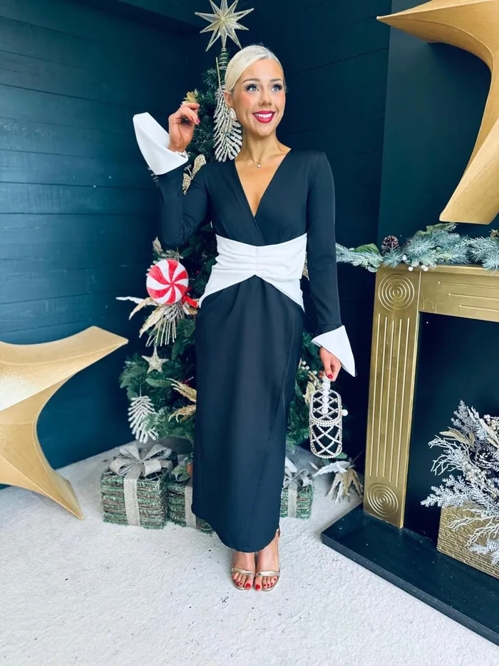 Women Midi Canella Lane Catriona Detailed Occasion Dress Black